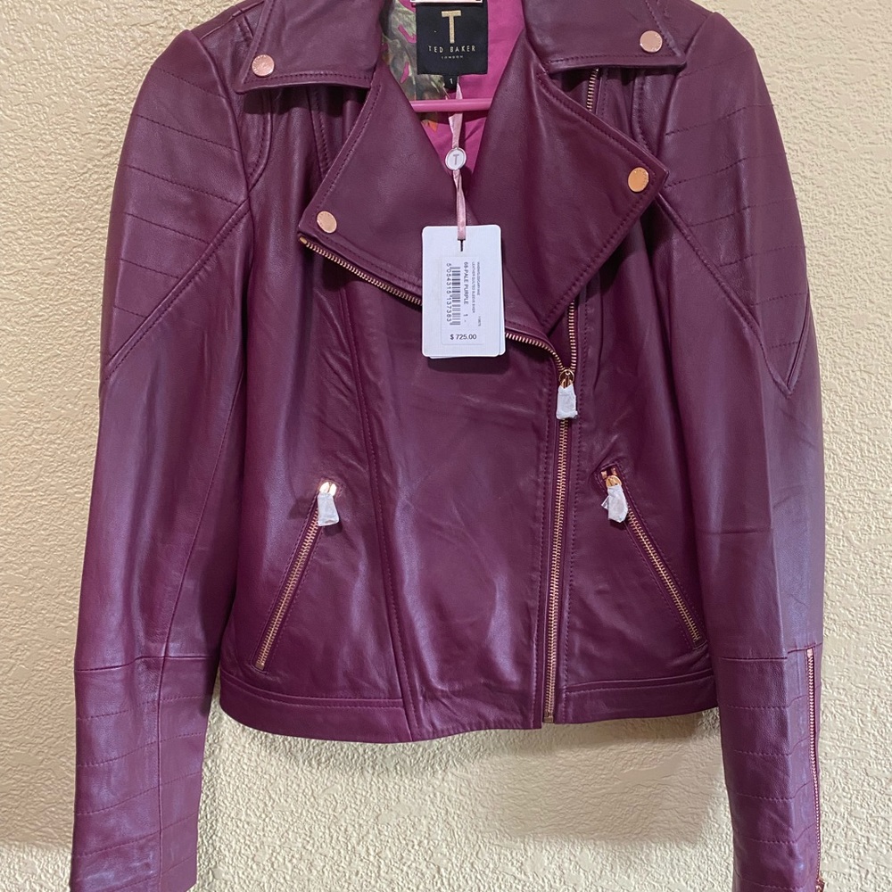 BRAND NEW TED BAKER LONDON LEATHER JACKET SIZE 1